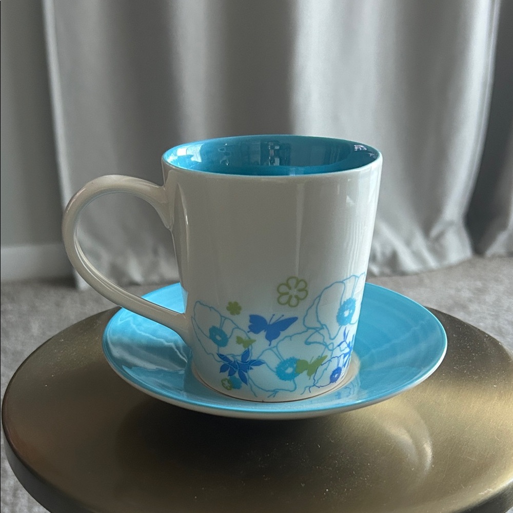 Limited Edition Vintage Floral Starbucks Mug and Saucer